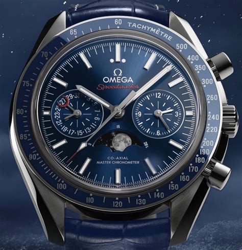 omega moon watch blue|omega moon face watch price.